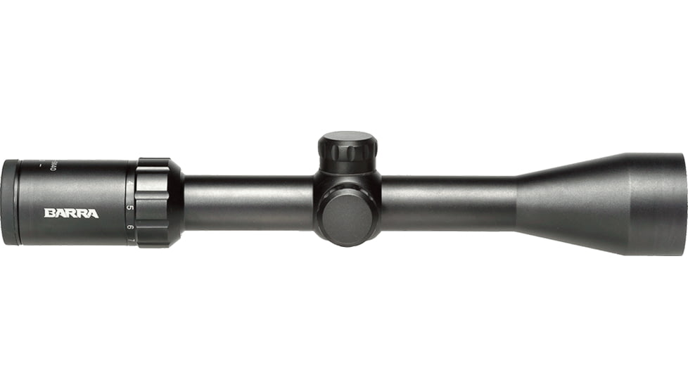 Barra Optics H20 3-9x40 Compact Capped Rifle Scope, 1in Tube, Second Focal Plane, BDC Reticle, MOA Adjustment, Black, H203-9X40cB1