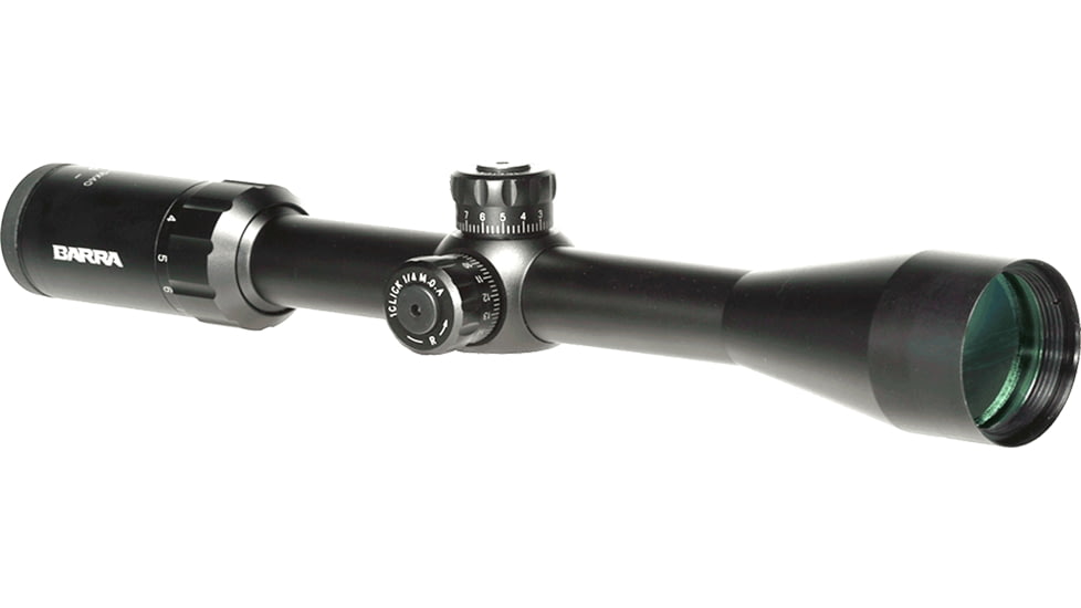 Barra Optics H20 3-9x40 Compact Zero Reset Rifle Scope, 1in Tube, Second Focal Plane, BDC Reticle, MOA Adjustment, Black, H203-9X40eB1