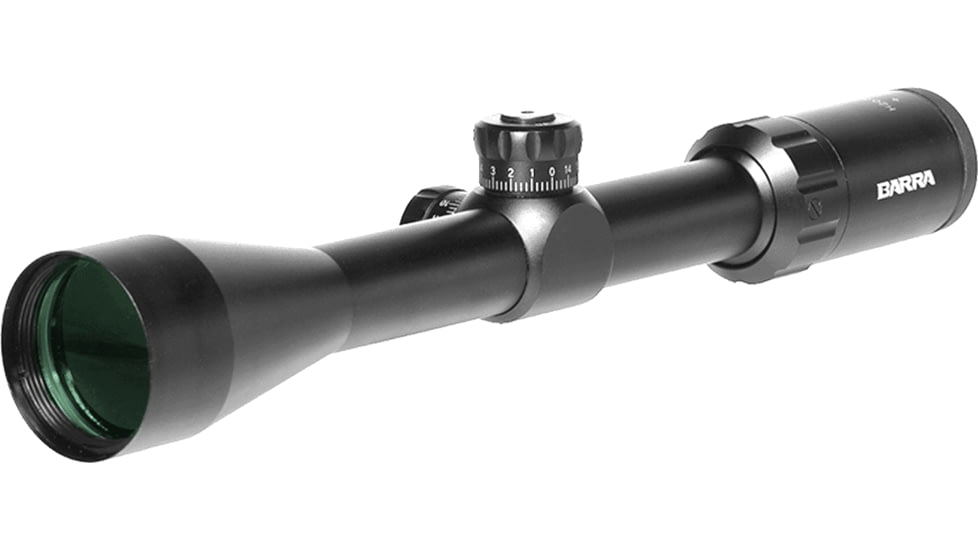 Barra Optics H20 3-9x40 Compact Zero Reset Rifle Scope, 1in Tube, Second Focal Plane, BDC Reticle, MOA Adjustment, Black, H203-9X40eB1