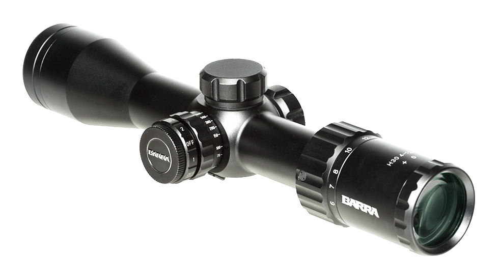 Barra Optics H30 4-12X40 Rifle Scope, 1in Tube, Second Focal Plane, BDC Reticle, MOA Adjustment, Black, H304-12X40B1