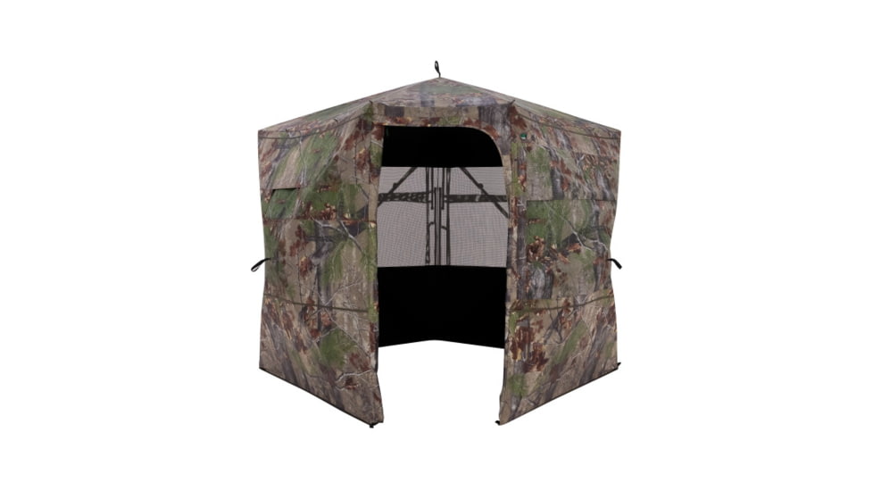 Barronett Blinds Grandview, See-Through Hunting Blind, View-Through Fabric, Silent Shooting Windows, Bloodtrail Backwoods, 82in x 105iin x 103in, Bloodtrail Backwoods, 4-Person, GV450BW