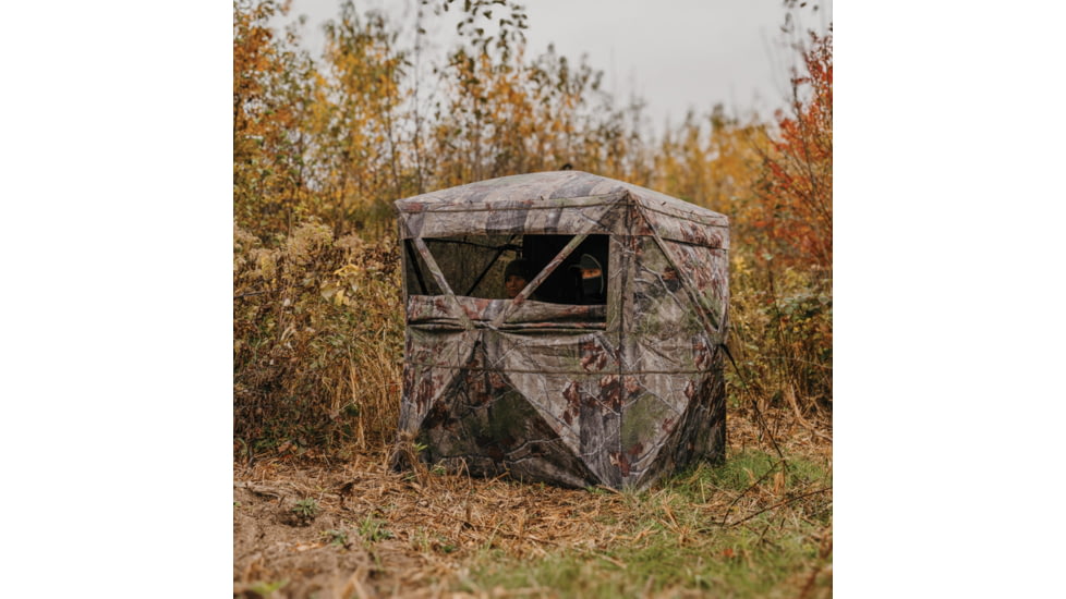 Barronett Blinds Insight, See-Through Hunting Blind, View-Through Fabric, Silent Shooting Windows, Bloodtrail Backwoods, 68in x 71in x 71in, Bloodtrail Backwoods, 2-Person, NS200BW