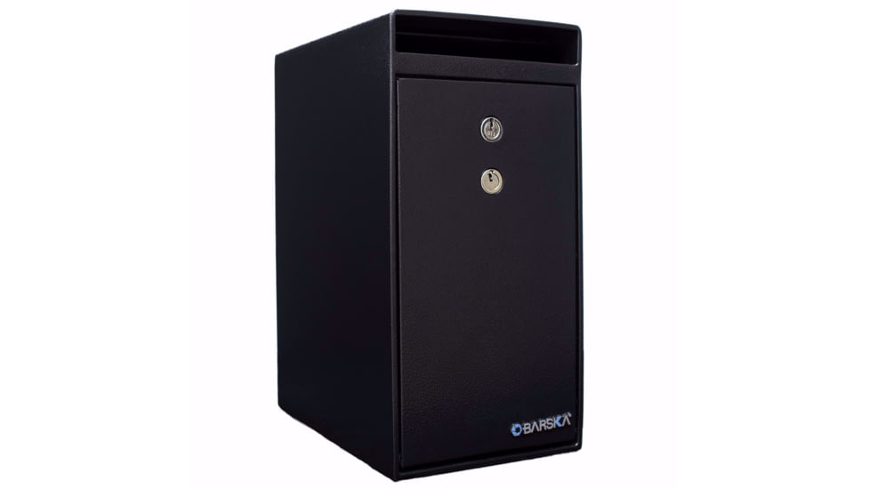 Barska 0.27 Cu Ft Dual Key Depository Security Safe, Black, Small, AX13558