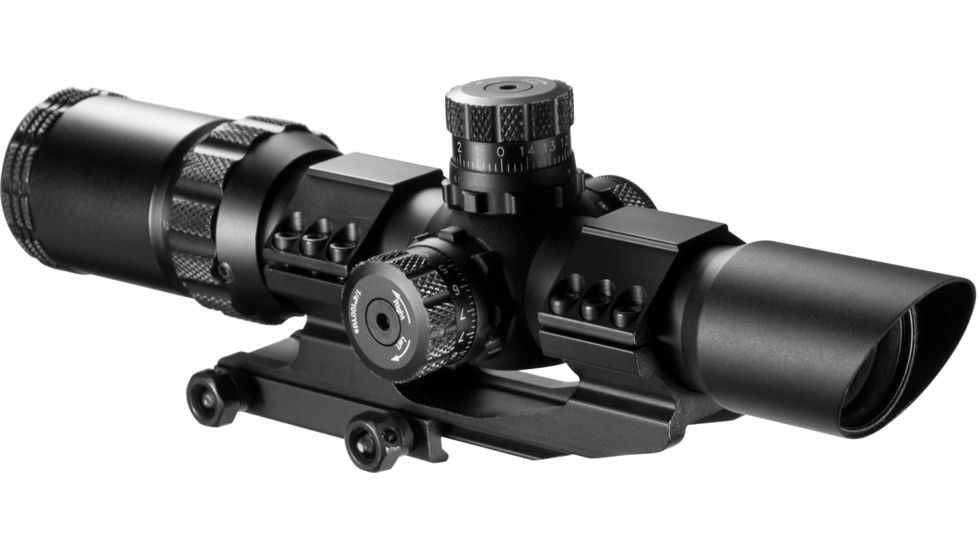 Barska 1-4x28, 30mm tube, IR glass, mil dot reticle Rifle Scope Black AC11872