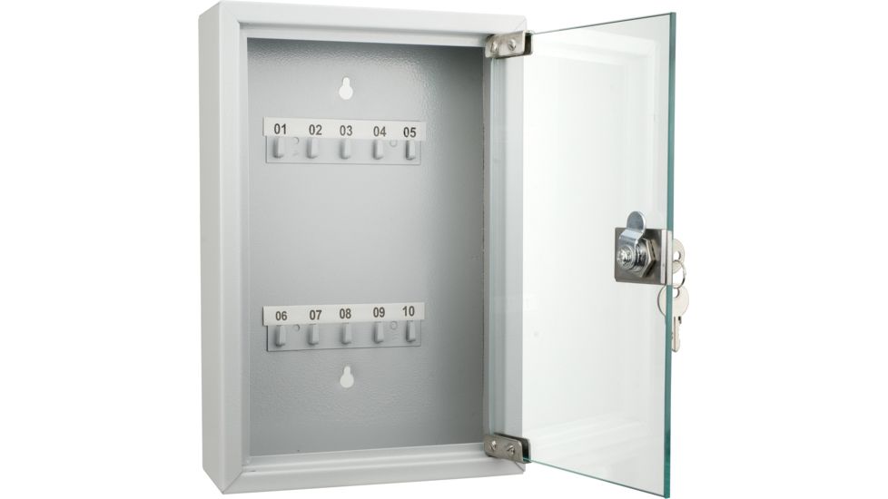 Barska 10 Position Key Cabinet w/Glass Door,Gray CB12986