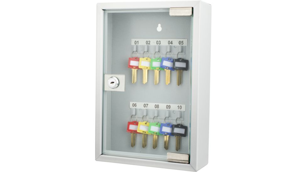 Barska 10 Position Key Cabinet w/Glass Door,Gray CB12986