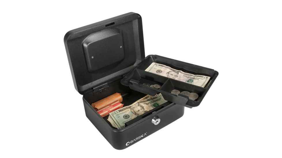 Barska 10in. Cash Box w/ Key Lock, In Use CB11832
