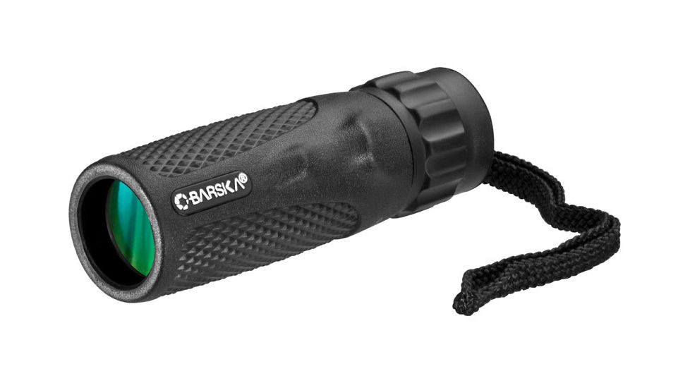 Barska 10x25 WP Blackhawk Monocular, BK7, Green Lens, Black AA12130