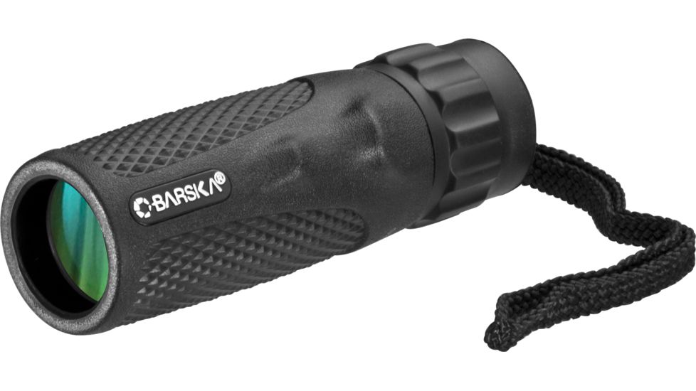 Barska 10x25 WP Blackhawk Monocular, BK7, Green Lens, Black AA12130