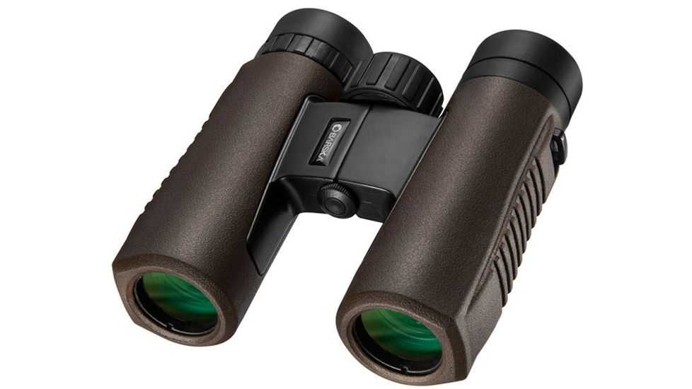 Barska 10x26mm WP Embark Binoculars, Roof Prism, BAK-4, Right Eye Diopter, Brown AB12678