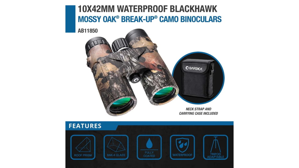 Barska 10x42 WP Blackhawk, Bak-4, Green Lens, MO AB11851