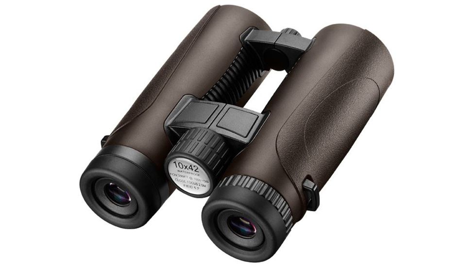 Barska 10x42mm WP Embark Binoculars, Roof Prism, BAK-4, Right Eye Diopter, Brown AB12680