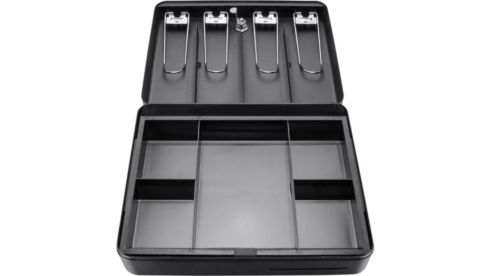 Barska 12 inch Standard Fold Out Cash Box with Key Lock, Black, Small CB13052