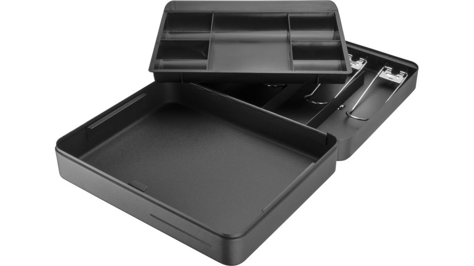 Barska 12 inch Standard Fold Out Cash Box with Key Lock, Black, Small CB13052