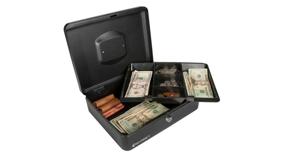 Barska 12in. Cash Box, Key Lock, Lifted Drawer CB11834