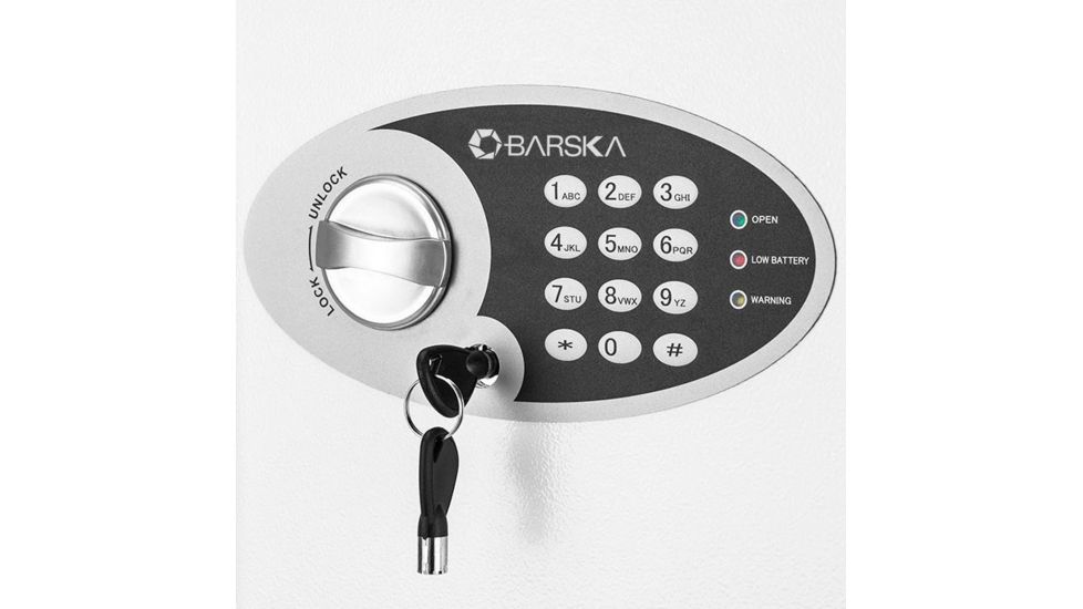 Barska 144 Keypad Wall Key Safe/Return Drop Slot, White, Outer Size 17 x 5 x 26 in AX12660
