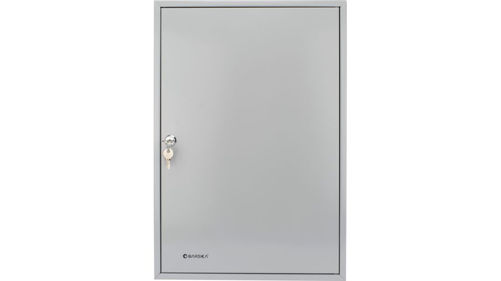 Barska 160 Key Lock Box Security Safe, White Tag, Steel, Gray, Outer Size 15 x 3 x 22 in CB12492