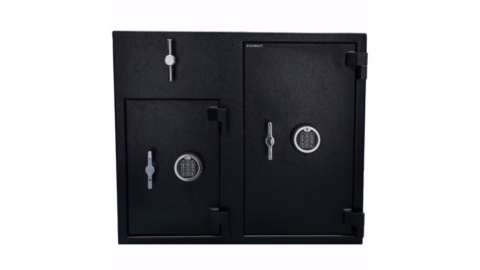 Barska 2.58/4.68 Cu Ft Rotary Two Keypad Depository Security Safe, Black, Large, AX13522