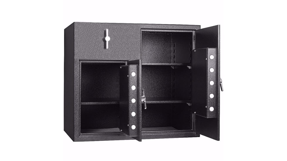 Barska 2.58/4.68 Cu Ft Rotary Two Keypad Depository Security Safe, Black, Large, AX13522
