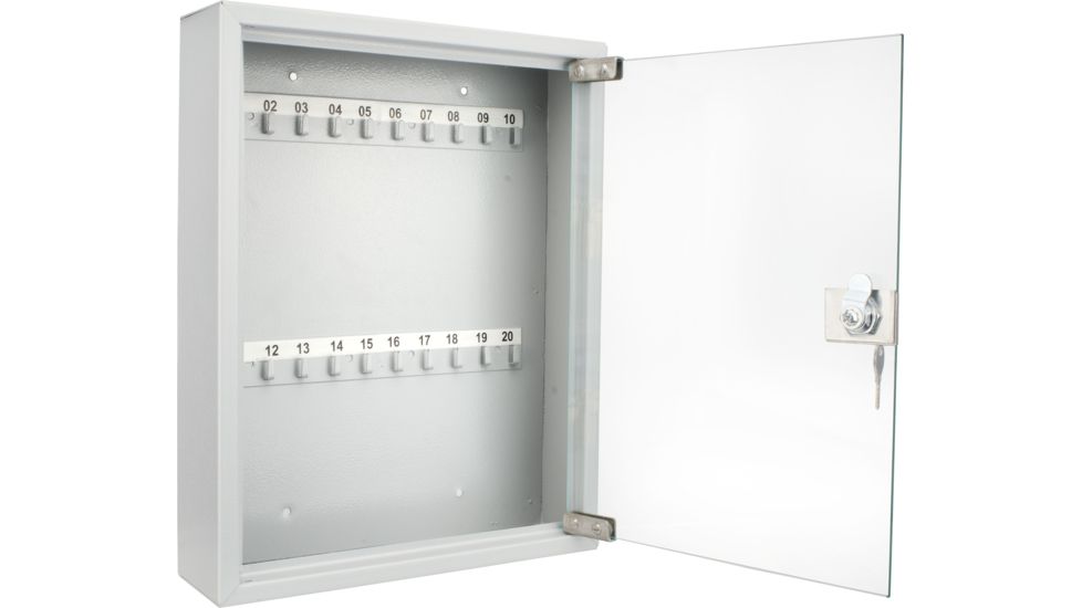 Barska 20 Position Key Cabinet w/Glass Door,Gray CB12952