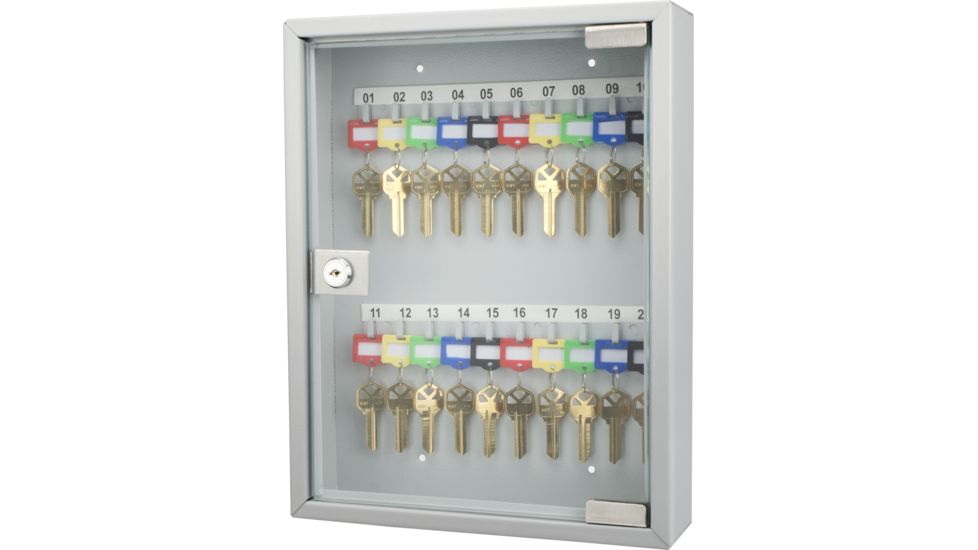 Barska 20 Position Key Cabinet w/Glass Door,Gray CB12952