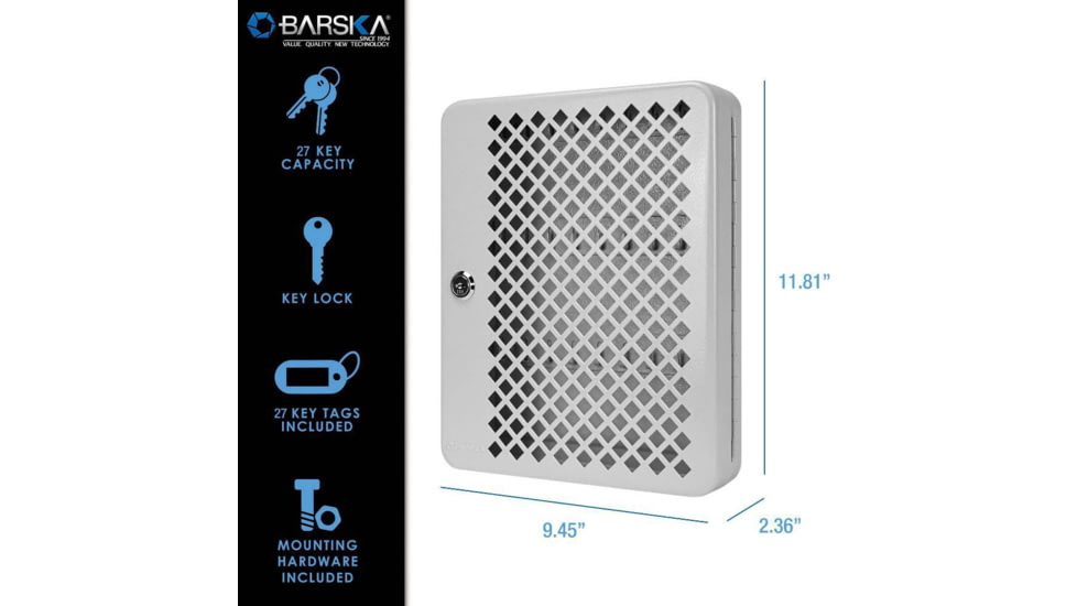 Barska 27 Key Lock Box, Green Tags, Gray, Small, CB13756