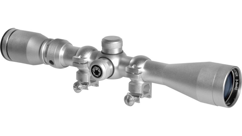 Barska 3-9x40 Huntmaster Rifle Scope, Silver, 30/30 Reticle - AC11204