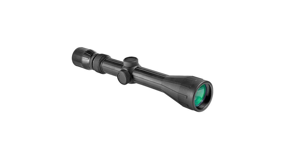 Barska 3-9x40 Millimeter Rubber Armor Contour Rifle Scope - 4A Mil Plex Reticle w/Rings