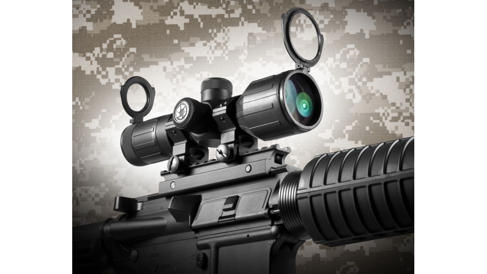 Barska 3-9x40 Millimeter Rubber Armor Contour Rifle Scope - 4A Mil Plex Reticle w/Rings