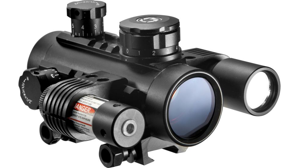 Barska 30mm Electro Sight Rifle Scope, w/ Flash light, Red Laser Sight AC11398