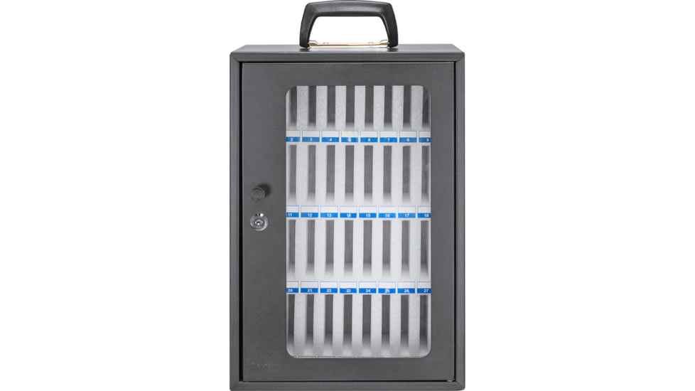 Barska 36 Capacity Smartphone Lock Box w/Key Lock and Carry Handle, Black, Medium, CB14104