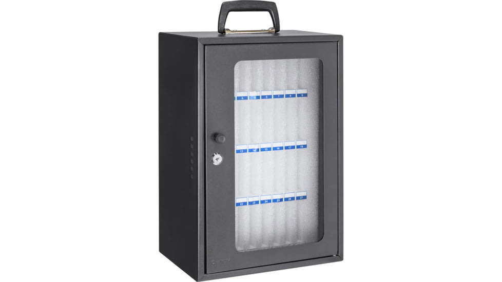 Barska 36 Capacity Smartphone Lock Box w/Key Lock and Carry Handle, Black, Medium, CB14104