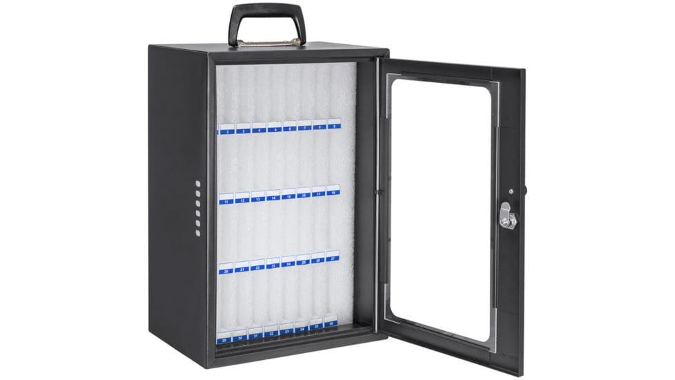 Barska 36 Capacity Smartphone Lock Box w/Key Lock and Carry Handle, Black, Medium, CB14104