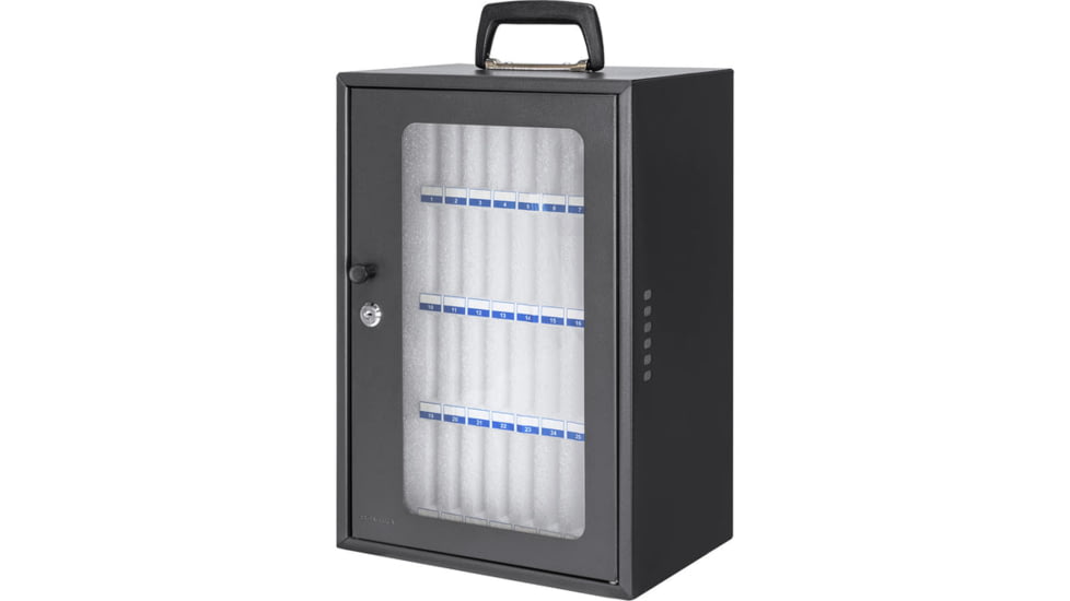 Barska 36 Capacity Smartphone Lock Box w/Key Lock and Carry Handle, Black, Medium, CB14104