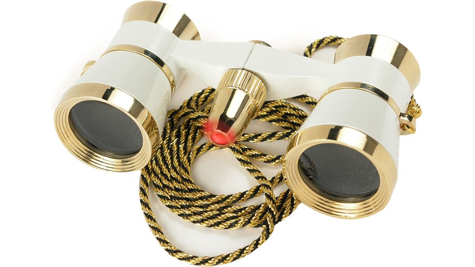 Barska 3x25 Blue Line Opera Glass Theater Binoculars w/ Necklace and Pouch - Pearl White