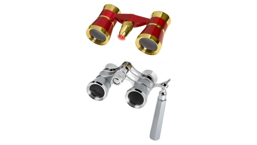 Barska 3x25 Blueline Opera Glasses Theater Binoculars, Ruby Red, Silver