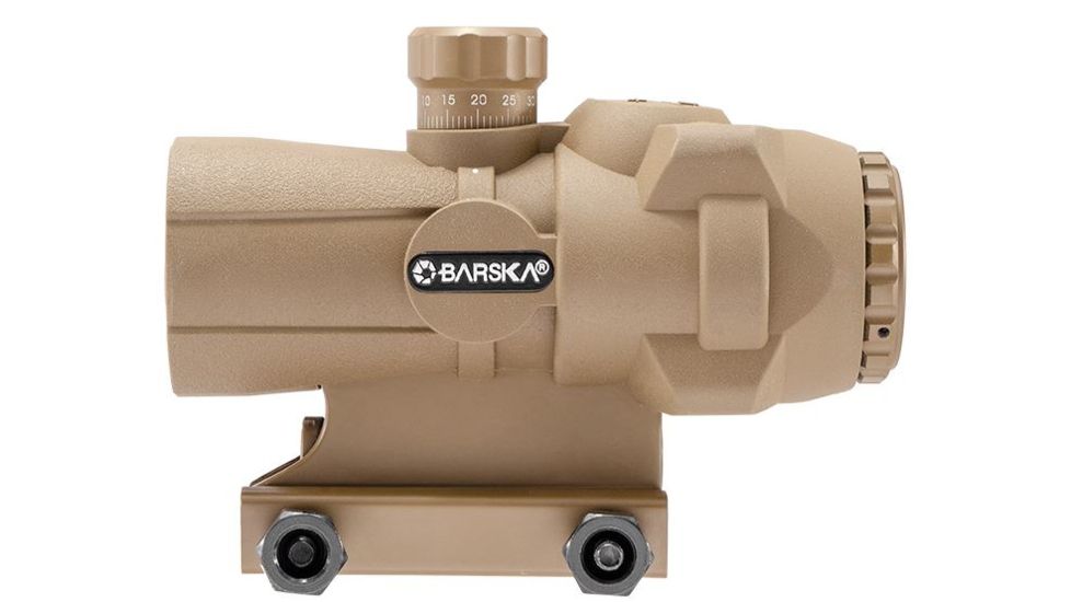 Barska 3x30mm ARX-Pro Prism Rifle Scope, 1/4 MOA, Rubber Armored, Tan AC12690