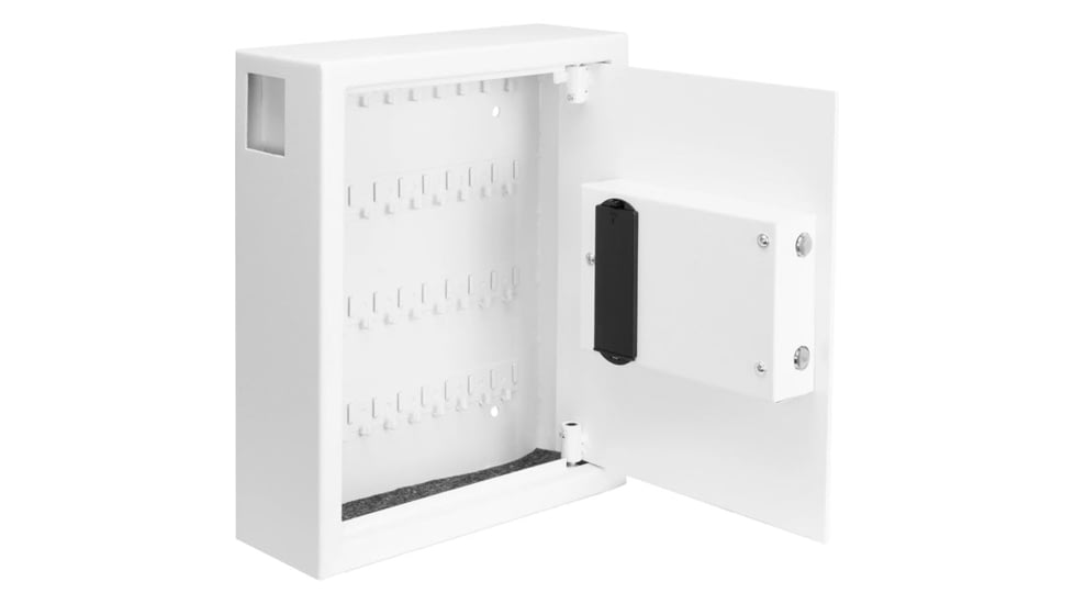 Barska 40 Capacity Fixed Position Key Cabinet Digital Keypad Wall Safe, White, Small, AX13964