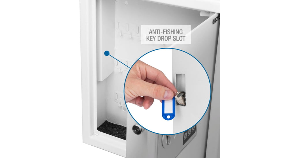 Barska 40 Capacity Fixed Position Key Cabinet Digital Keypad Wall Safe, White, Small, AX13964