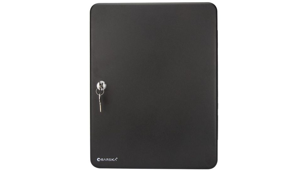 Barska 48 Key Adjustable Lock Box Security Safe w/ Key Lock, Steel, Black CB12484