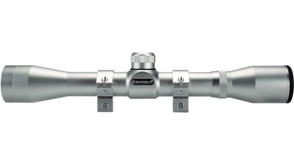 Barska 4x32 Plinker-22 Rifle Scope w/ 3/8in Rings, Silver, Box Pack - AC10041