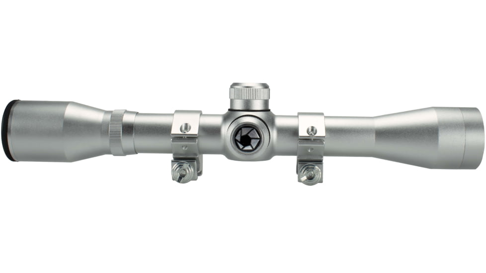 Barska 4x32 Plinker-22 Rifle Scope w/ 3/8in Rings, Silver, Box Pack - AC10041