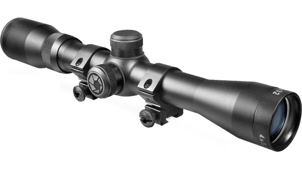 Barska 4x32 Plinker 22 Rifle Scope w/ 30/30 reticle &amp; 3/8in. Dovetail Rings - CLAM AC10039