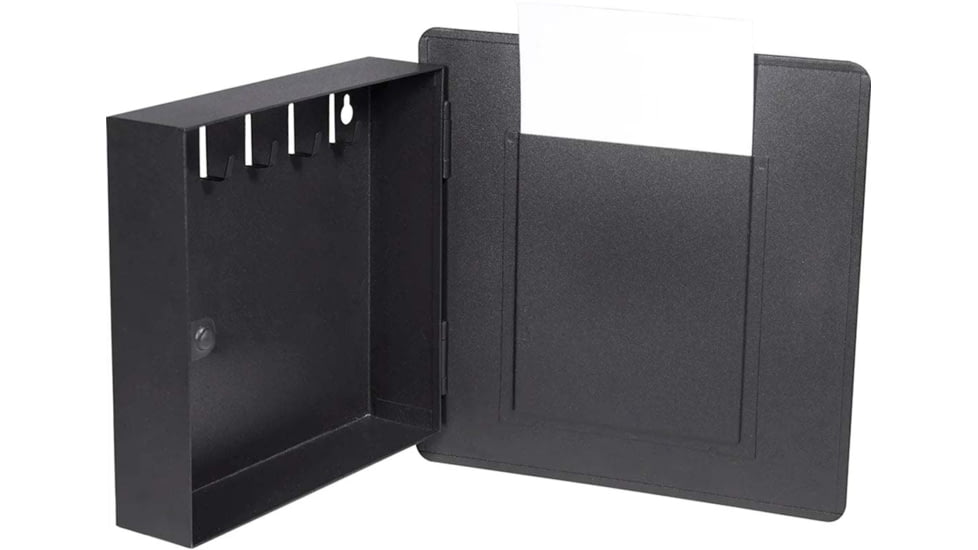 Barska 5 Capacity Picture Wall Mount Photo Frame Key Cabinet w/Magnetic Lock, 4x6in, Black, Small, CB12374