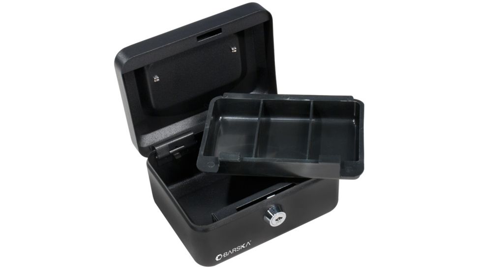 Barska 6in. Cash Box w/ Key, Lifted Drawer CB1182