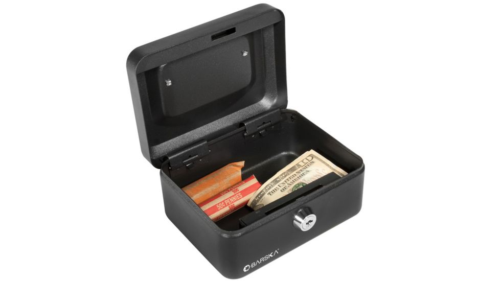 Barska 6in. Cash Box, Key Lock, Fully Open CB1182