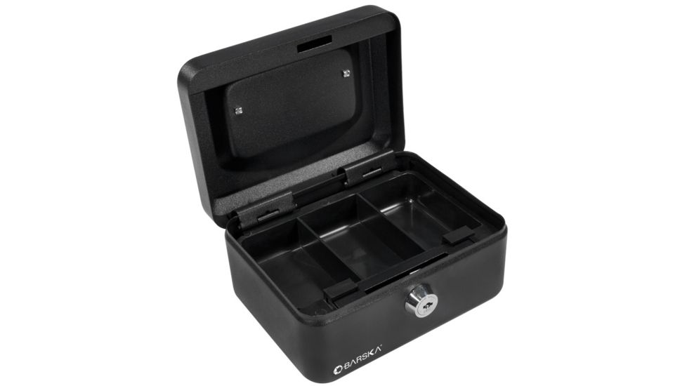 Barska 6in. Cash Box, Lock, Open and Empty CB1182