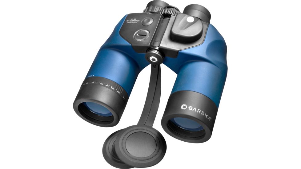 Barska Deep Sea 7x50mm Porro Prism Compass Rangefinder Binoculars, Blue, AB10160