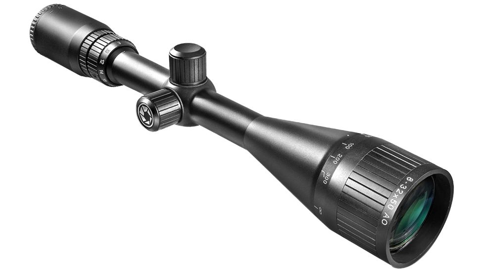 Barska 8-32x50 AO Varmint 1in Tube Rifle Scope, Matte Black, MilDot Reticle AC10828