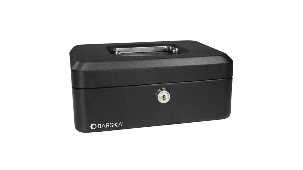 Barska 8in. Cash Box, Key Lock, Closed CB11830